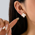 Mother of Pearl Clover Stud Earrings
